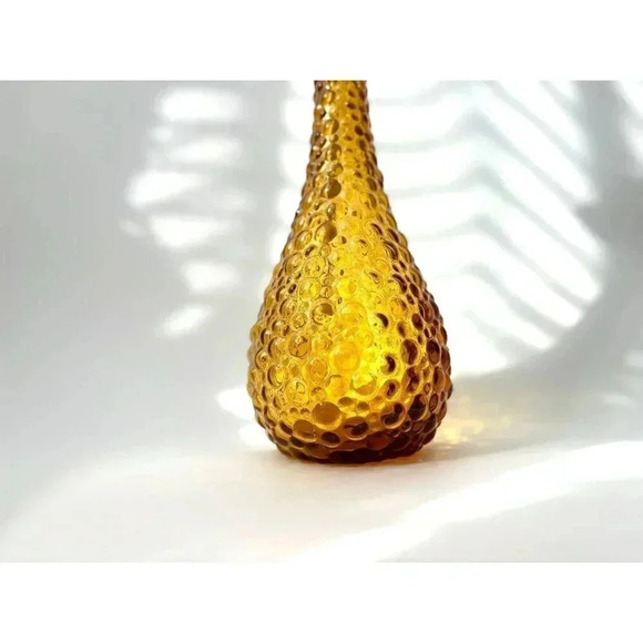 Vintage Amber Empoli Bubble Genie Decanter Bottle - Midcentury Modern - Picture 5 of 10